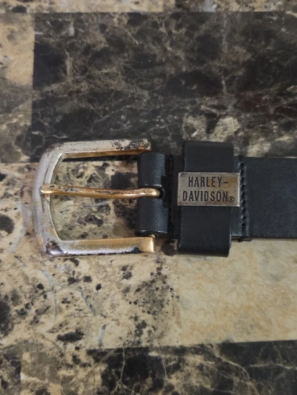 Harley-Davidson Br9wn Men's Leather Belt with Silver Buckle